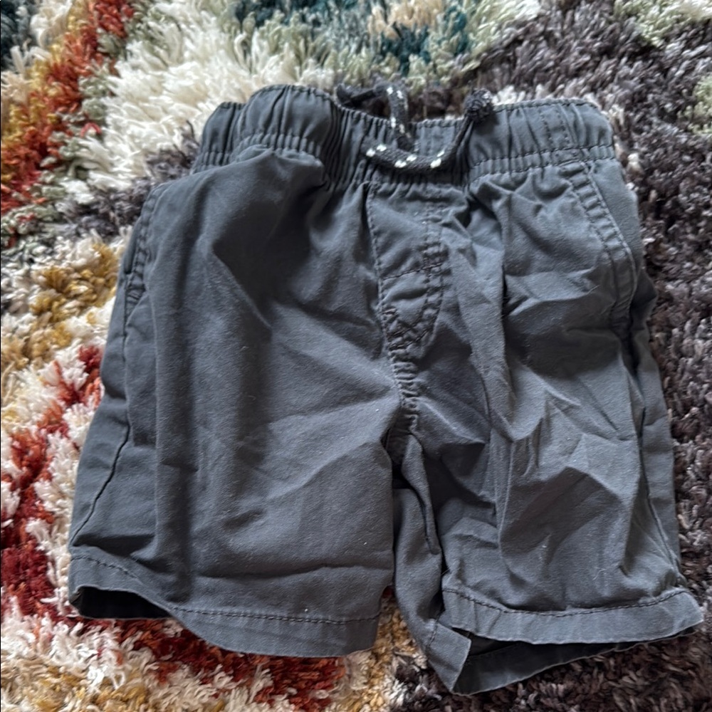 Charcoal Elastic Waist Shorts